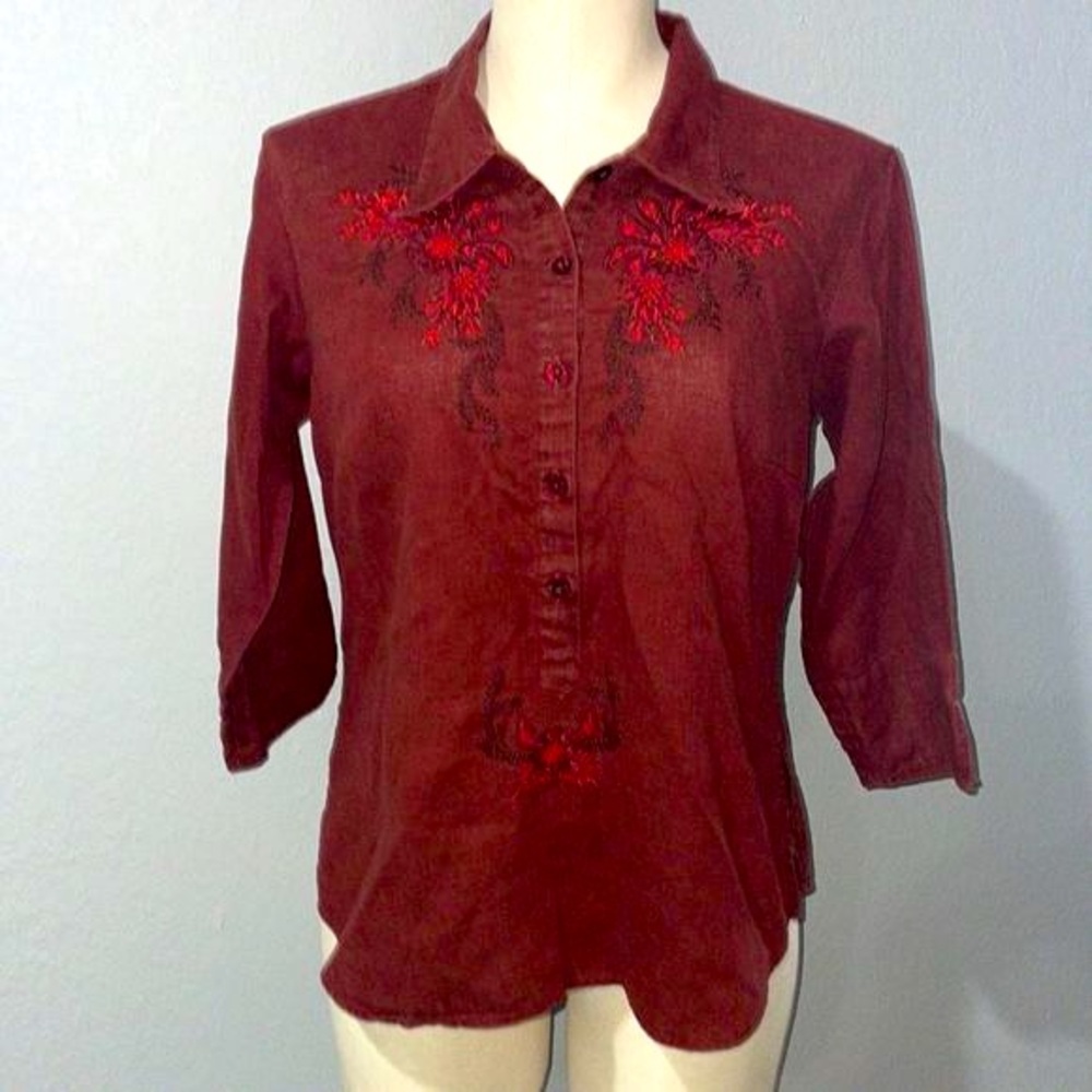 Patagonia Women's Hemp Blend Embroidered Popover Shirt size M